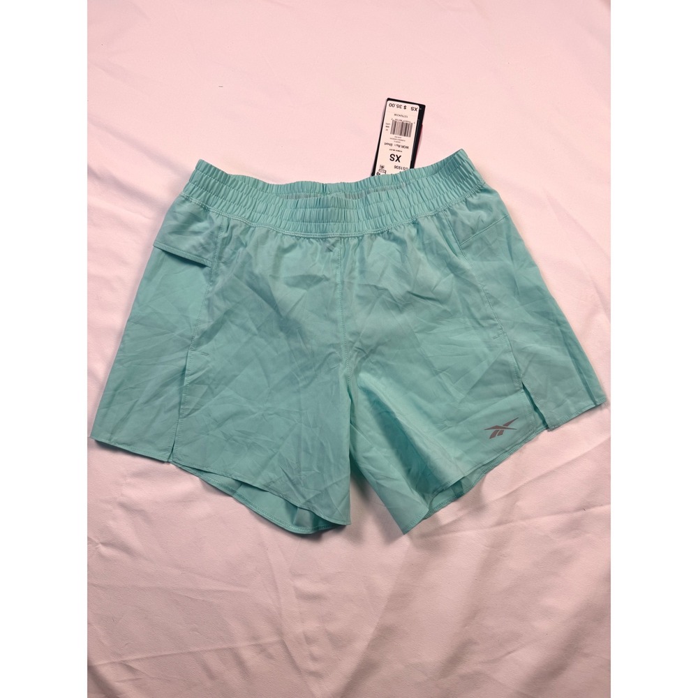 Reebok WOR Run Shorts Womens XS Pixel Mint Green Athletic Running NEW